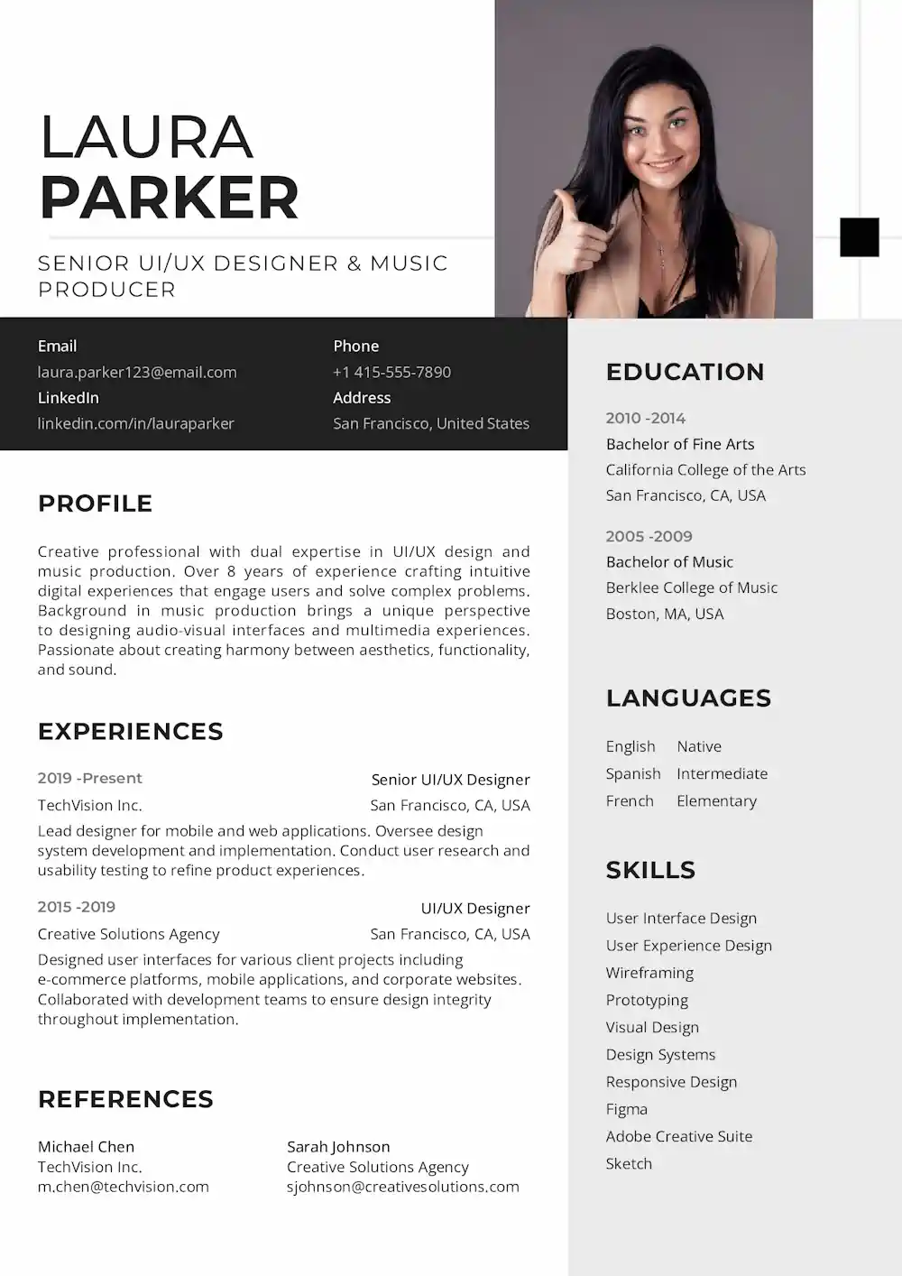 Resume or CV template 2
