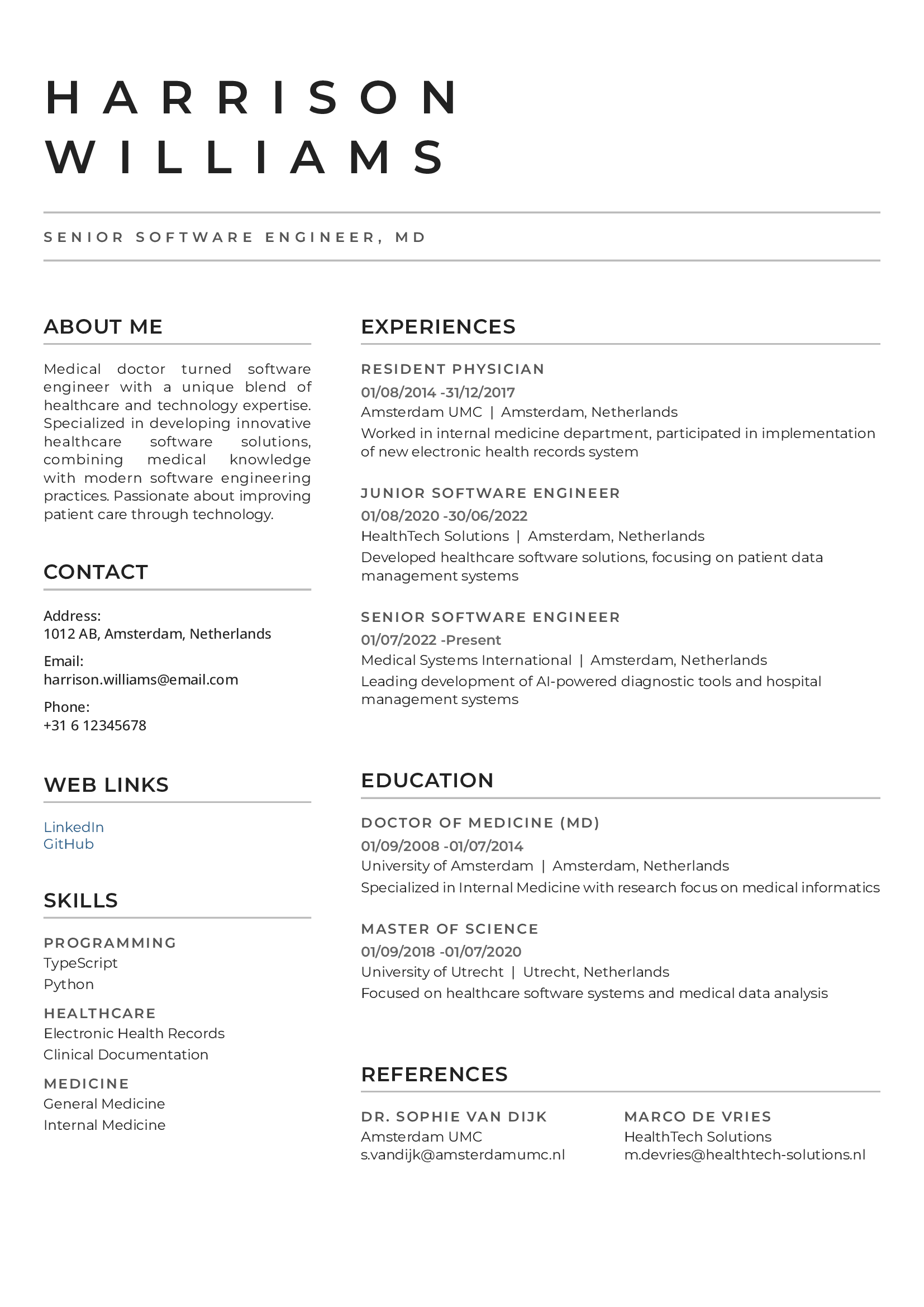 Resume or CV template 3