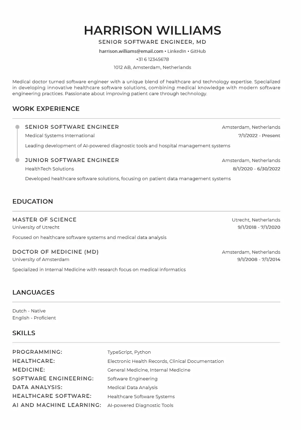 Resume or CV template 10