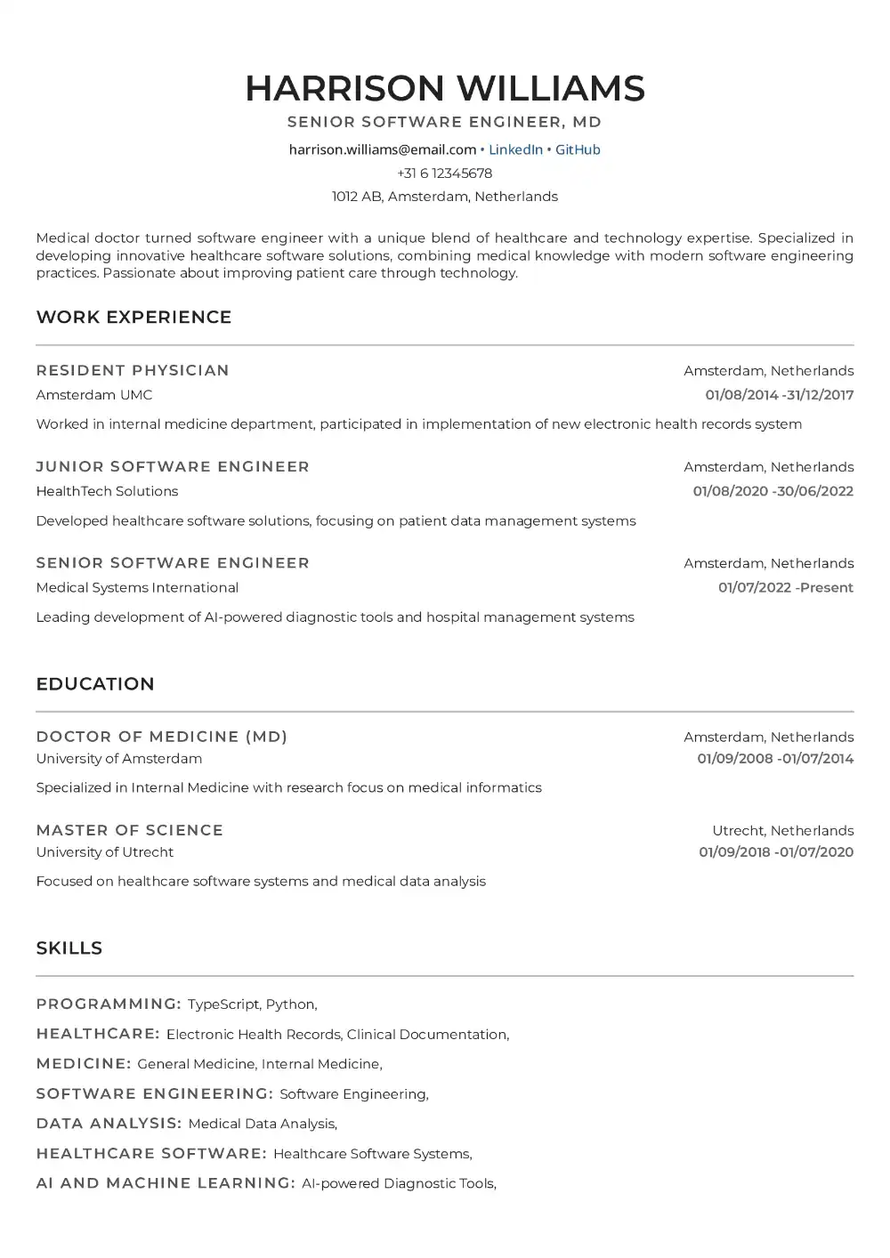 Resume or CV template 8